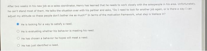 After two weeks in his new job as a sales