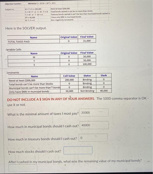 Objective Function Minimize 2.02 M+10T255 Subject