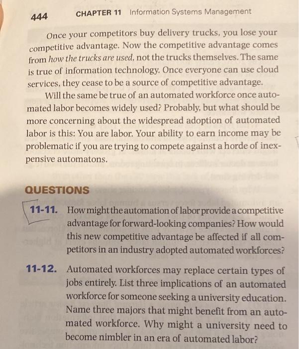 answer 11-11 and 11-12 based on case 11 CASE