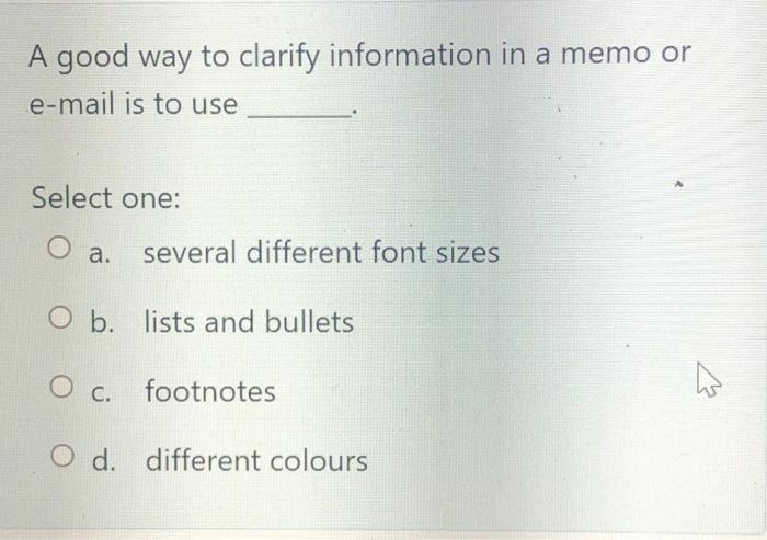 The main point in a direct approach message is a