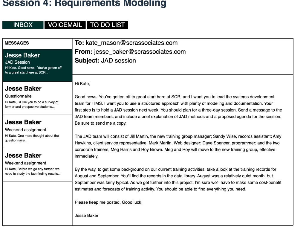 Session 4: Requirements Modeling Overview: The