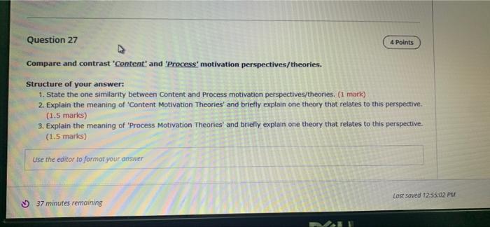 Question 27 4 Points Compare and contrast