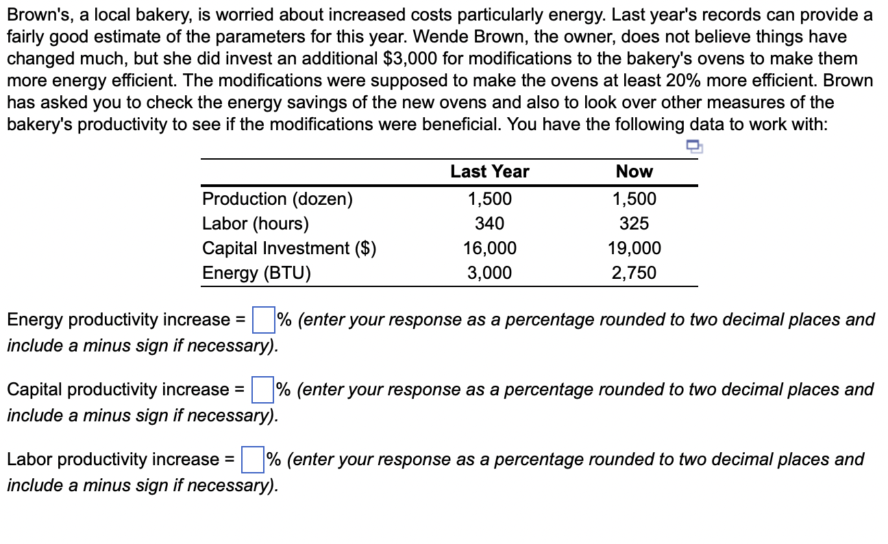 Brown's, a local bakery, is worried about