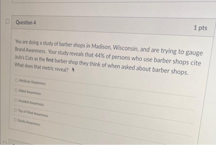 You are doing a study of barber shops in Madison,