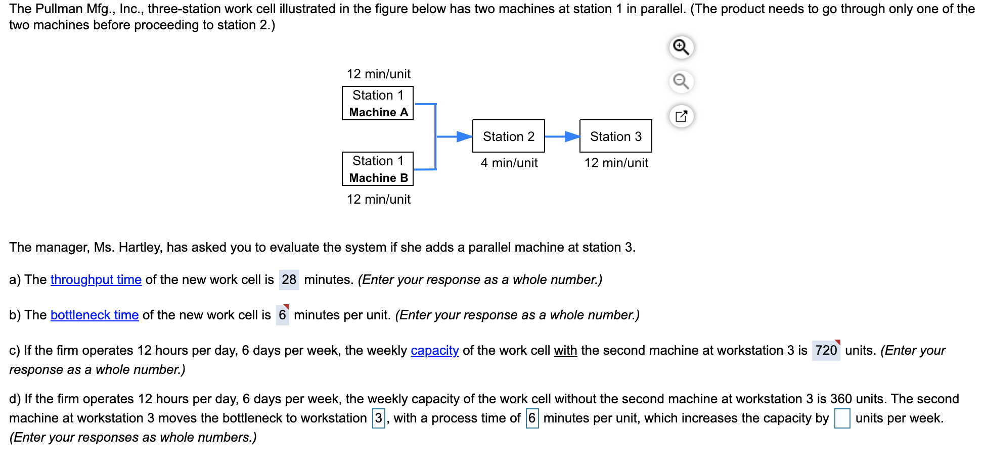 Help with d) please. The Pullman Mfg., Inc.,