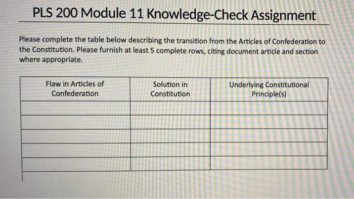 PLS 200 Module 11 Knowledge-Check Assignment