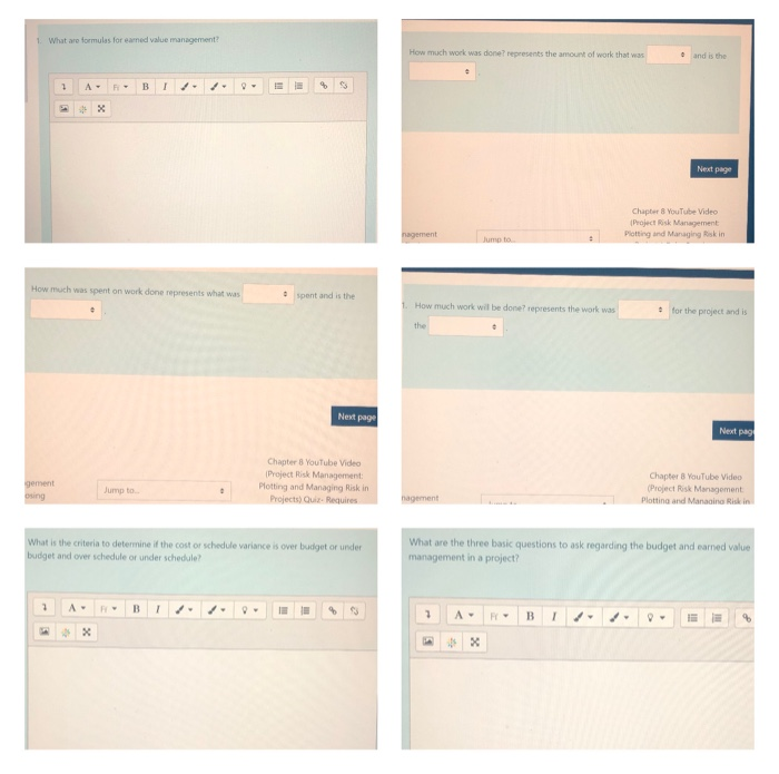What are formulas for earned value management!