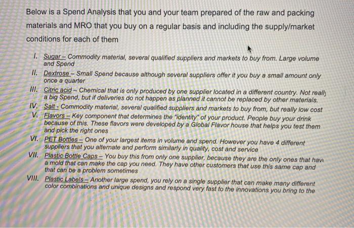 Supply chain management question. Below is a