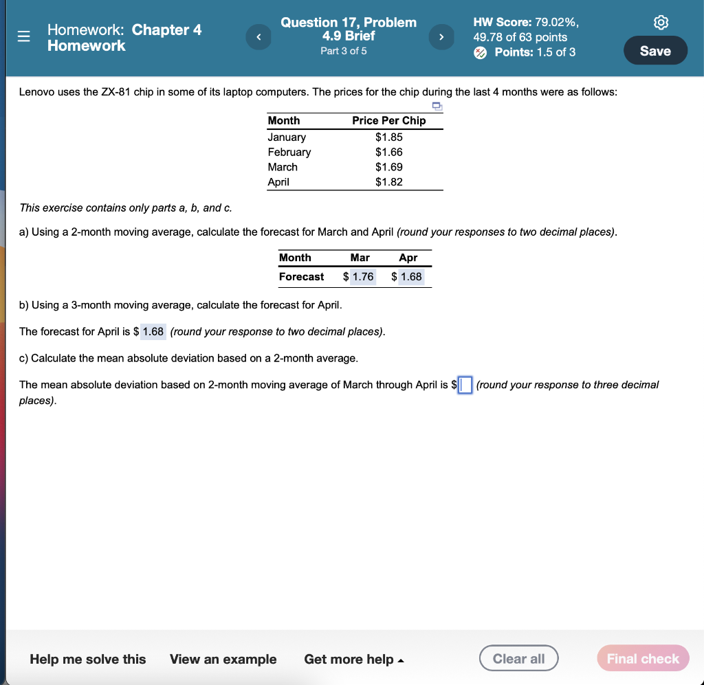 HI i need help finding the moving average