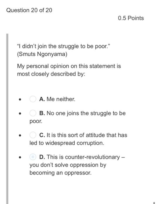 answes in Assignment 1 19. "In capitalism, profit