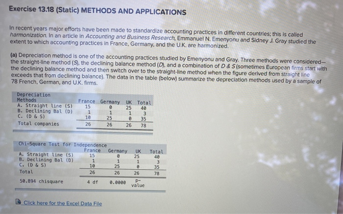 Exercise 13.18 (Static) METHODS AND APPLICATIONS