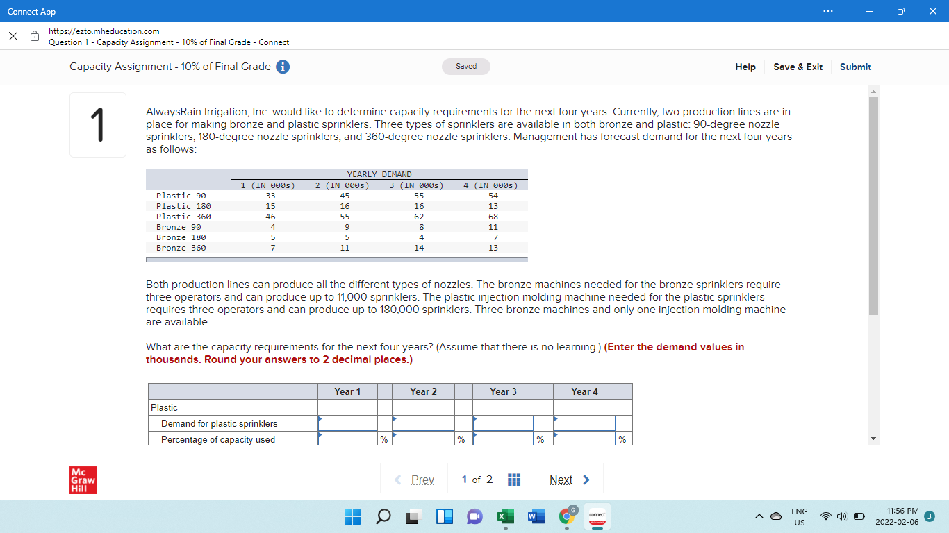 ll Connect App X 6 https://ezto.mheducation.com