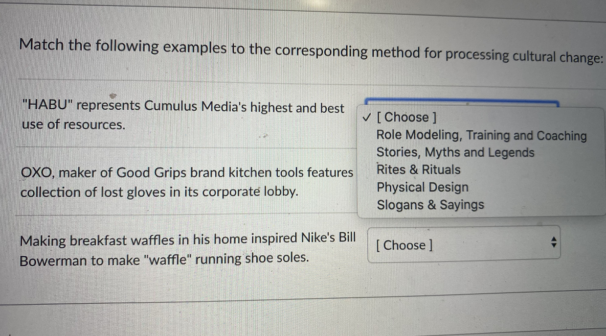 Match the following examples to the corresponding