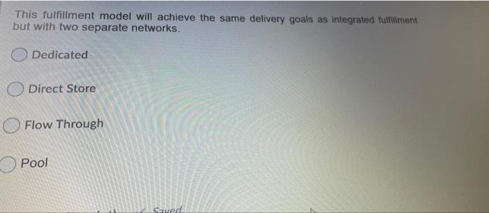 This fulfillment model will achieve the same