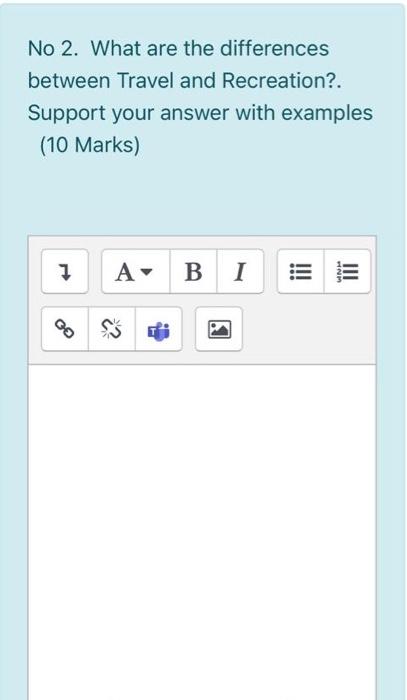 No 2. What are the differences between Travel and