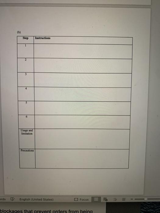 Textbook 5.15. (a) Using the Word table below,