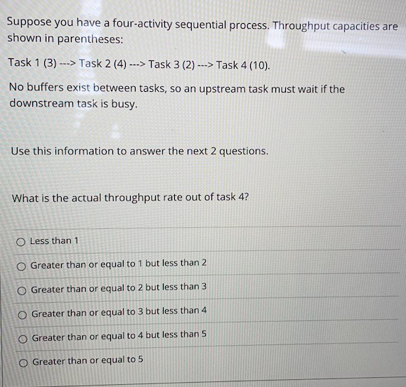 Suppose you have a four-activity sequential