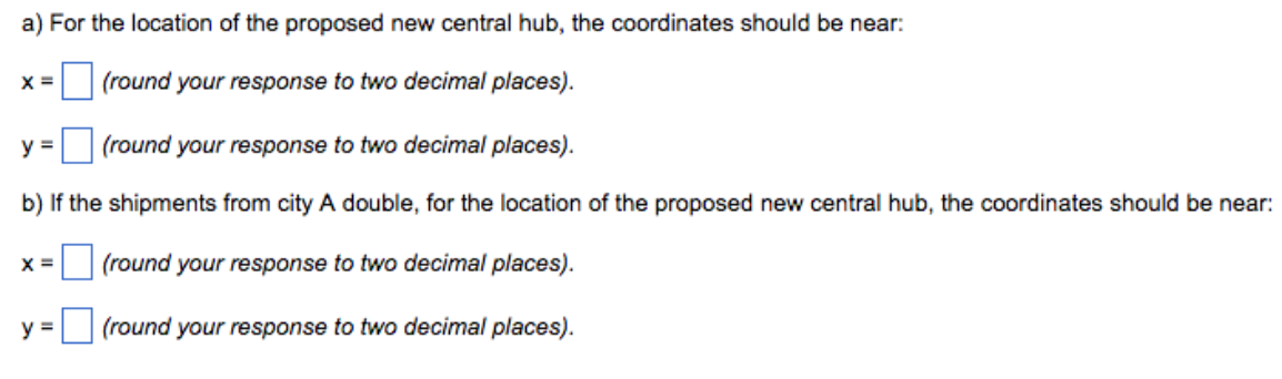 30. The following table gives the map coordinates