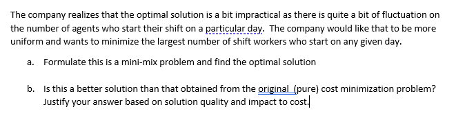 Original Cost Minimization problem is $22,540 New