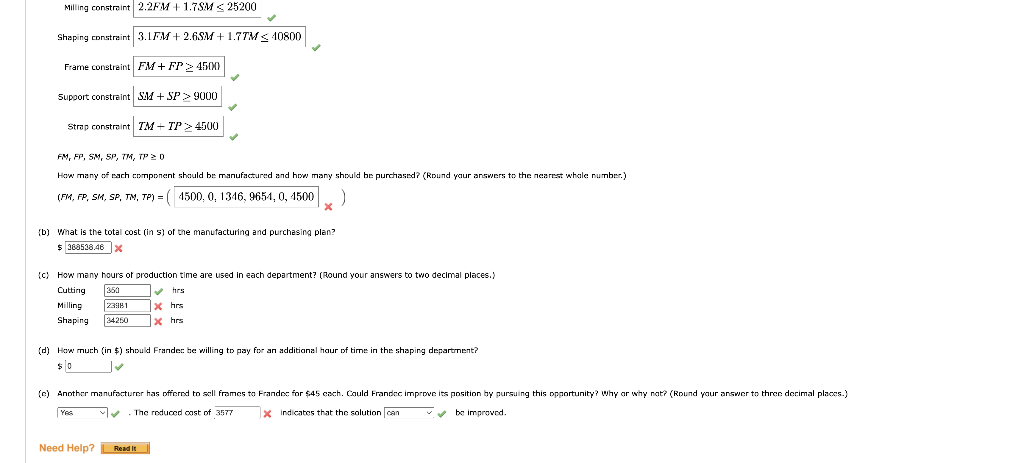 A linear programming computer package is needed.