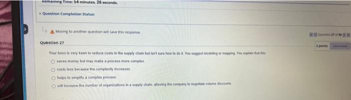 Question Completion Status Moving to another