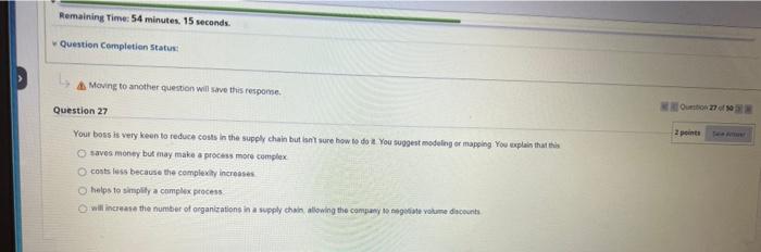 Question Completion Status Moving to another