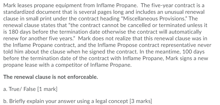 Mark leases propane equipment from Inflame