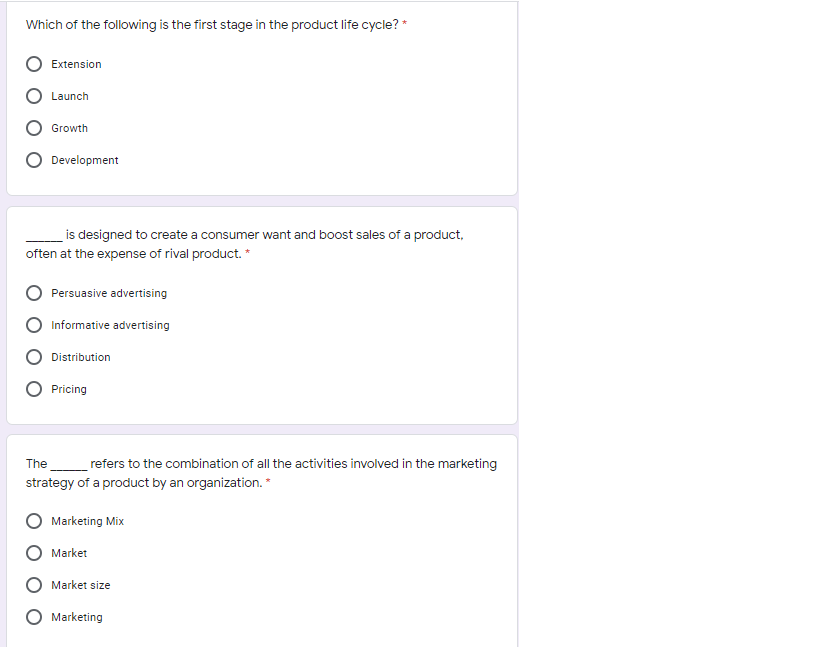 Which of the following is the first stage in the