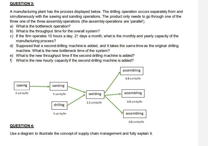 QUESTION 3: A manufacturing plant has the process