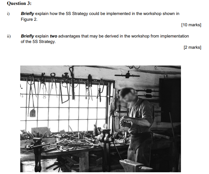 Question 3: i) Briefly explain how the 5S