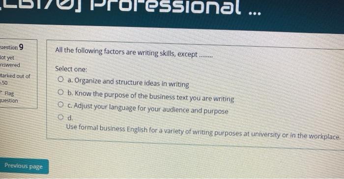 essional ... All the following factors are