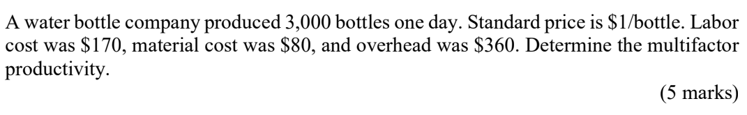 A water bottle company produced 3,000 bottles one