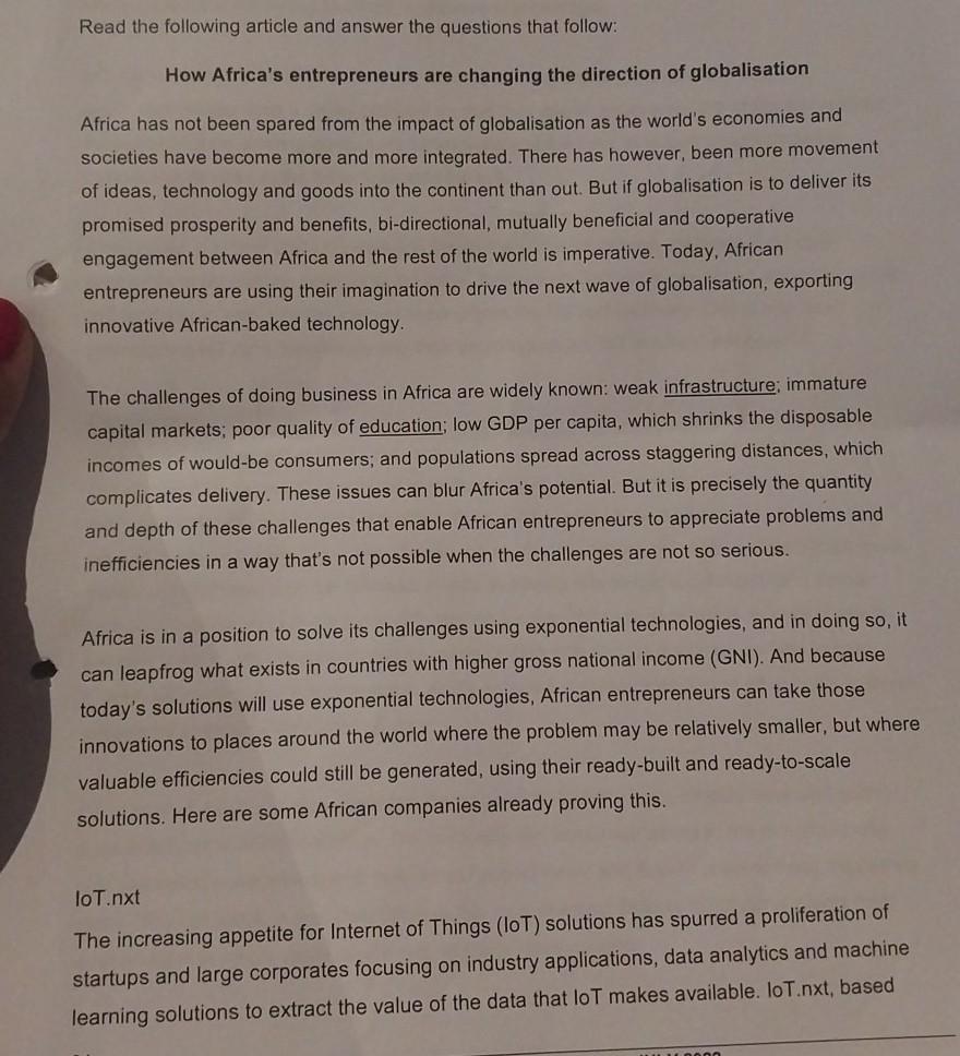 Read the following article and answer the