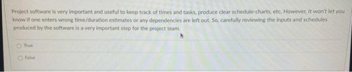 Project software is very important and useful to