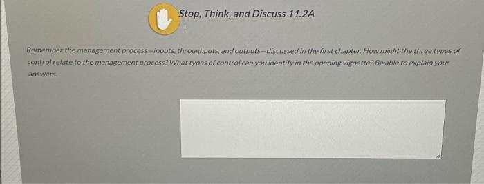 Stop, Think, and Discuss 11.2A Remember the