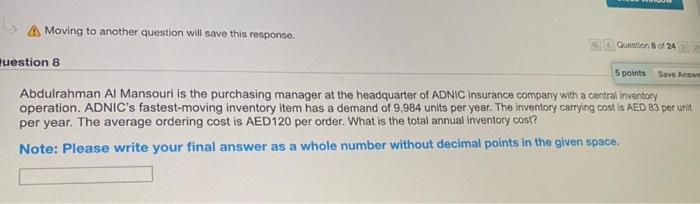 A Moving to another question will save this