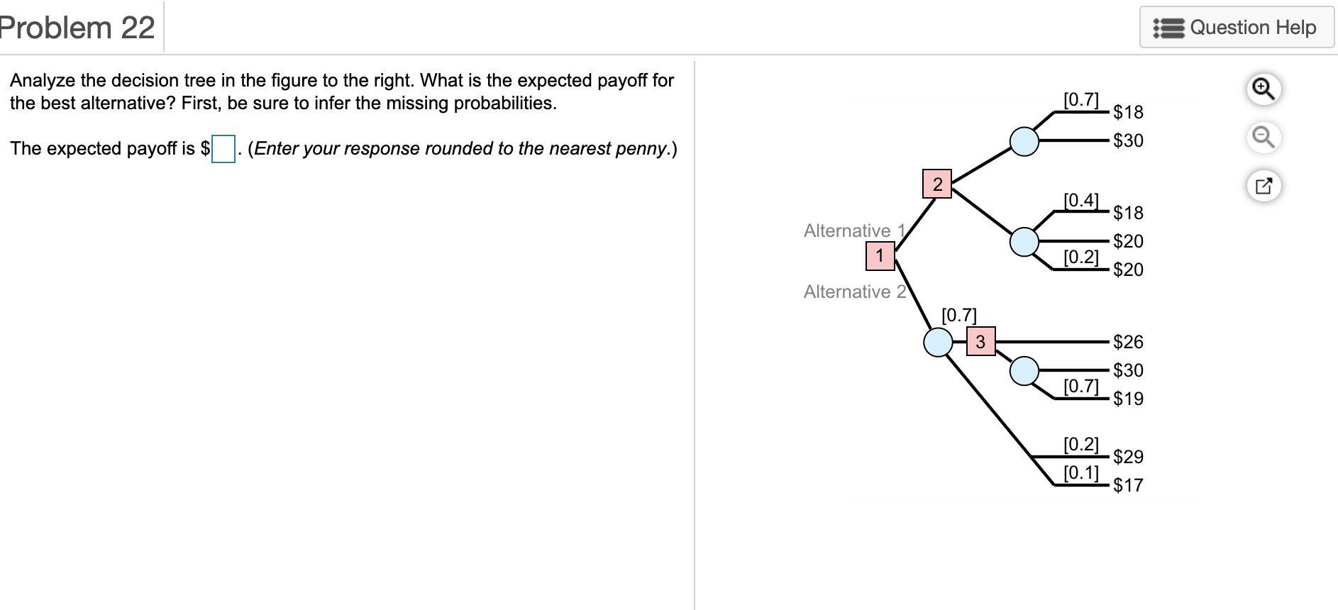 Problem 22 Question Help Analyze the decision