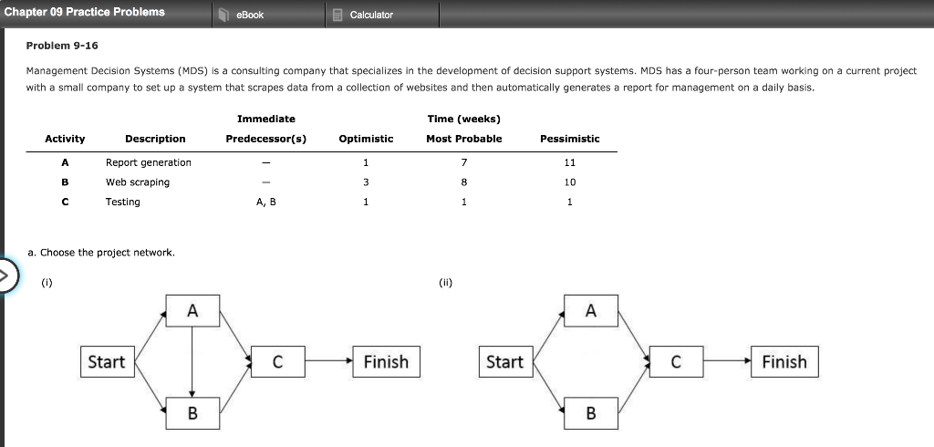Chapter 09 Practice Problems eBook Calculator