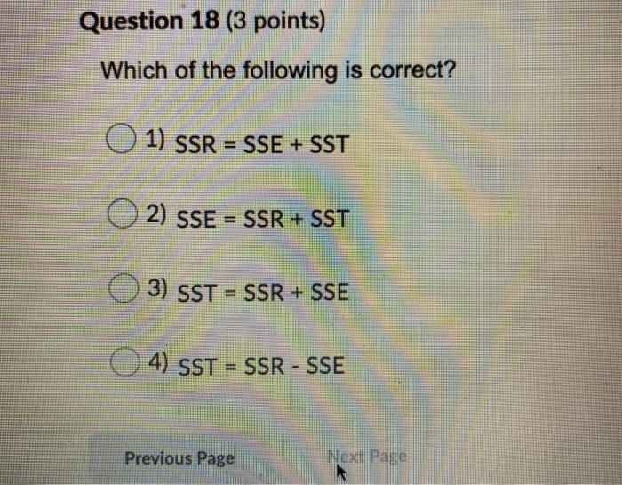 Question 15 (3 points) In regression analysis the