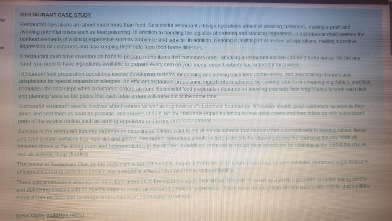 red on RESTAURANT CASE STUDY Restaurant