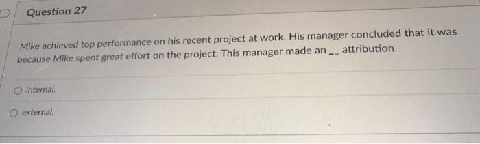 Question 23 David has worked for his supervisor -