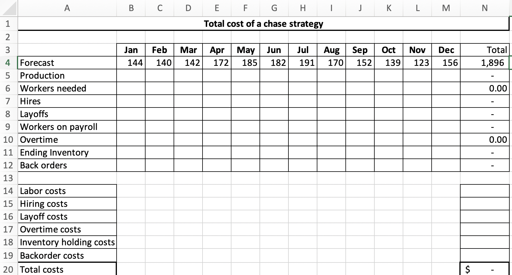 Problem 1 Aggregate planning Consider the