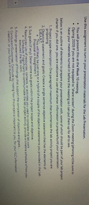 . Use this assignment to turn in your