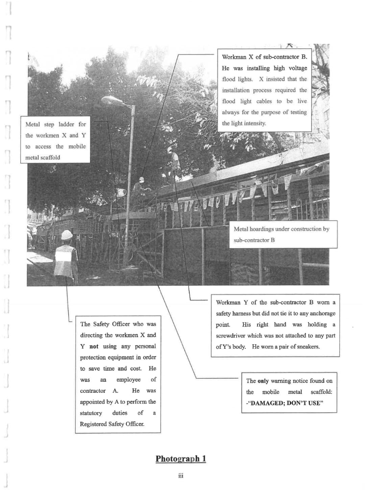 7 1 7 Workman X of sub-contractor B. He was