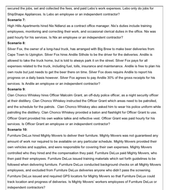 Explain which factors in this scenario would be