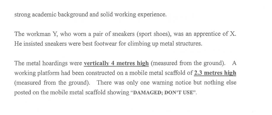7 1 7 Workman X of sub-contractor B. He was