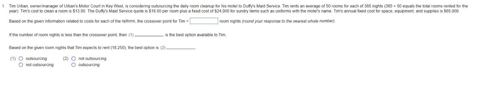 If the number of room nights is less than the