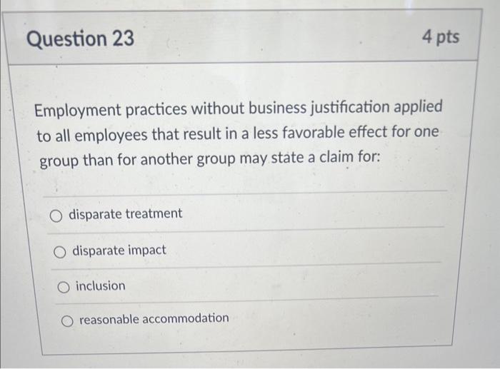 Employment practices without business