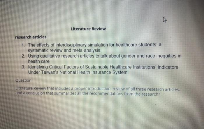 DS Literature Review research articles 1. The