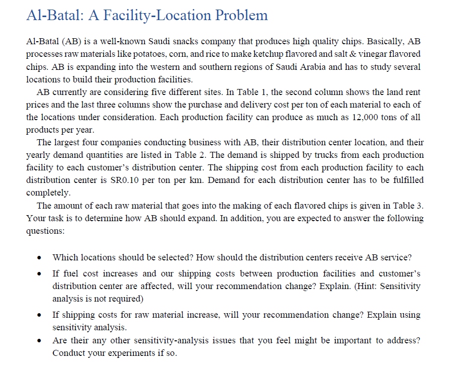 Al-Batal: A Facility-Location Problem Al-Batal